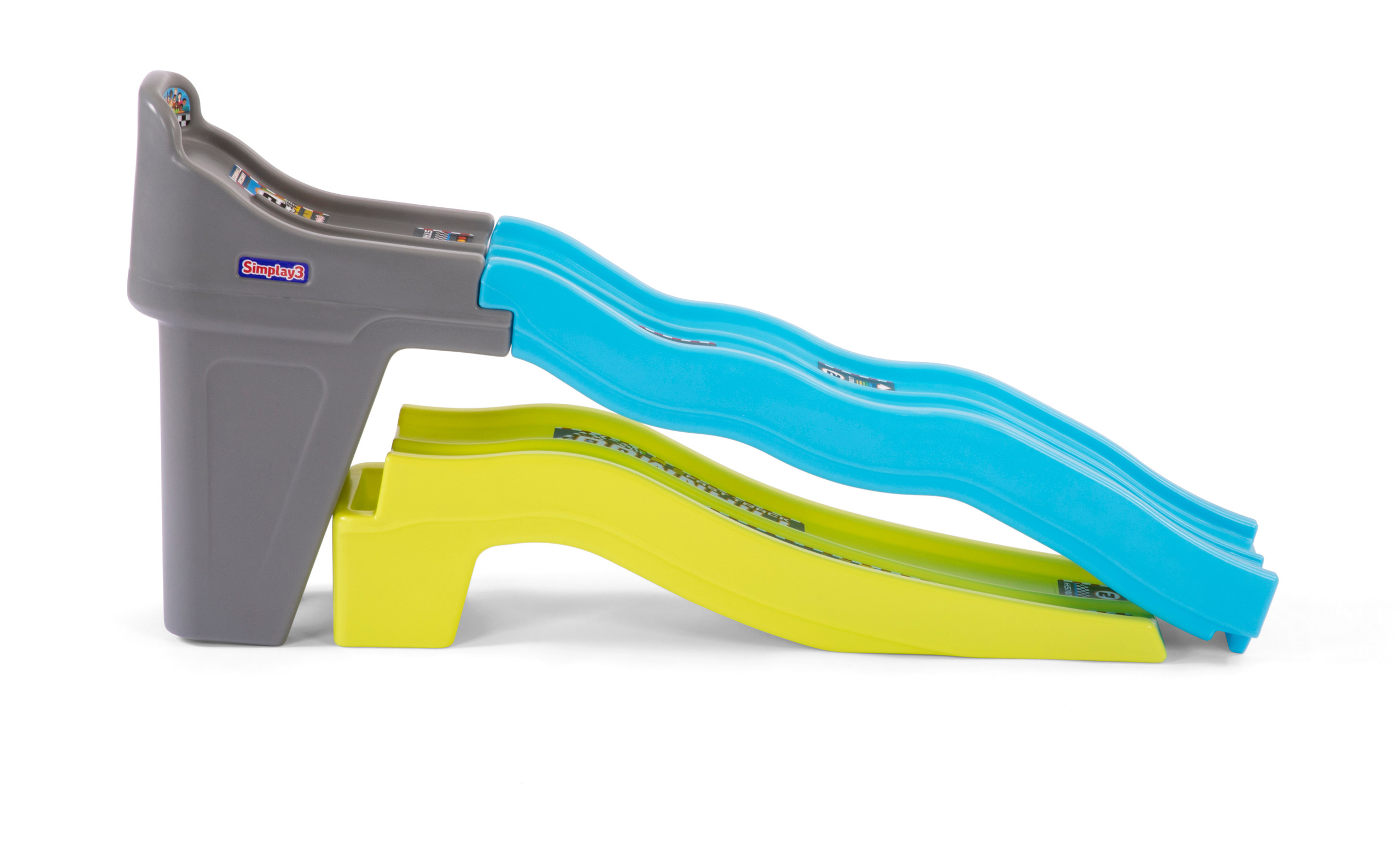 Kids dual lane car racetrack for toddlers easy assembly