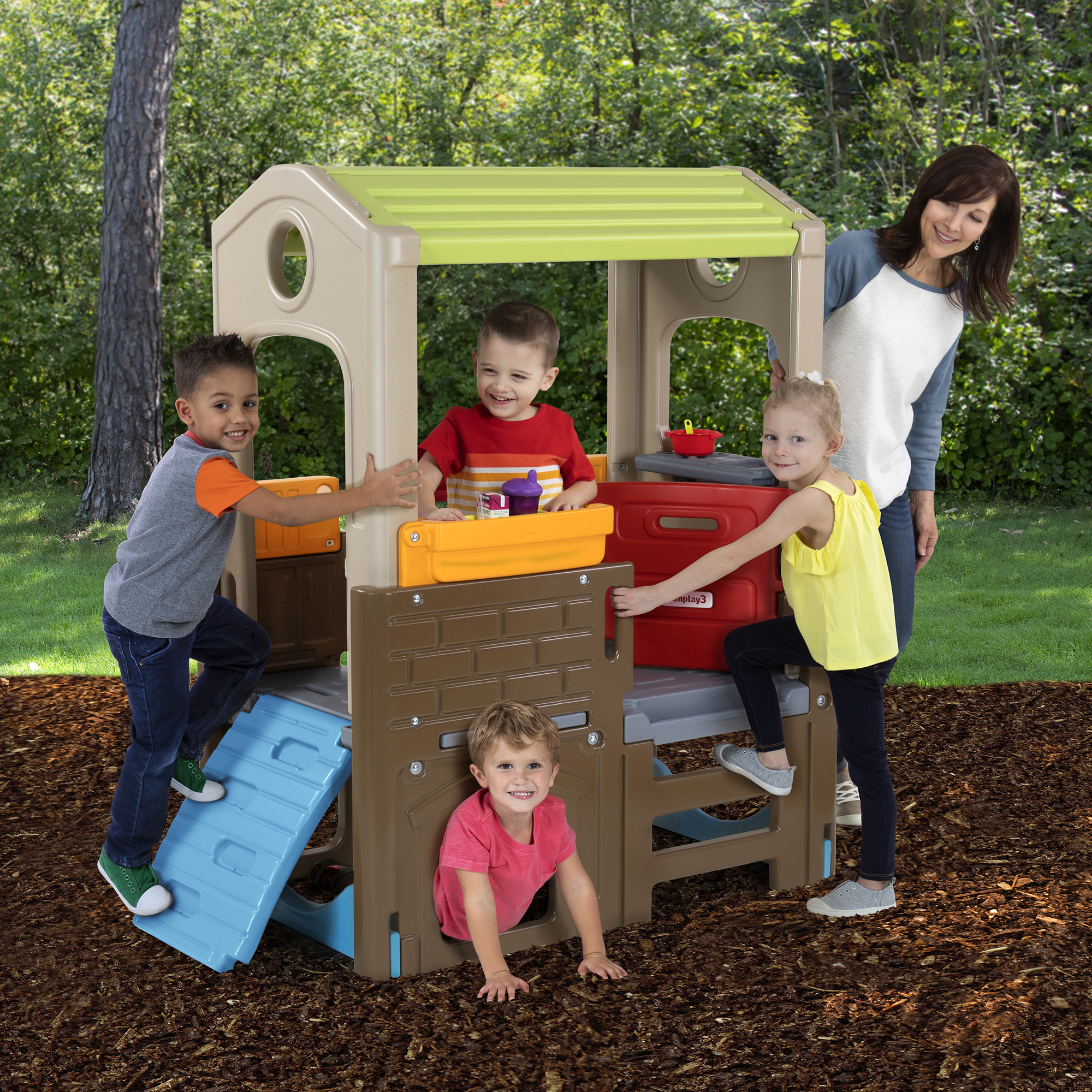 Simplay3 Young Explorers Discovery Playhouse - Indoor or Outdoor Clubhouse and Activity Playset for Toddlers and Kids, Made in USA
