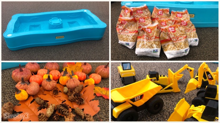 Simplay3's turn your water table into a sensory bin supplies that are listed below