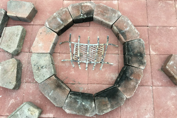 First ring of the DIY fire pit