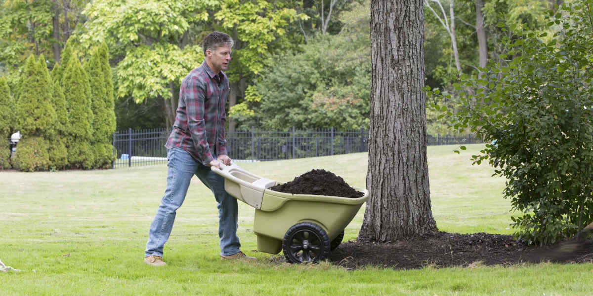 Haul mulch with the Simplay3 Easy Haul Wheelbarrow