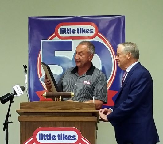 Little Tikes CEO and Owner Isaac Larian presents Tom Murdough Little Tikes Award