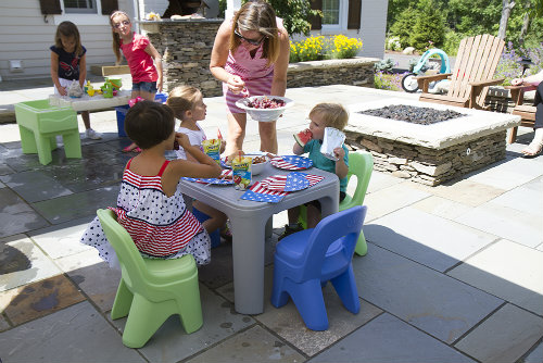 Play Around Table and Chairs make eating and cleanup easy