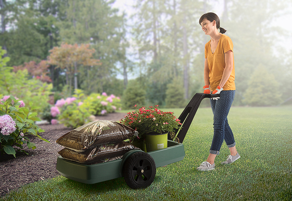 Easy Haul Flat Bed Cart in the garden