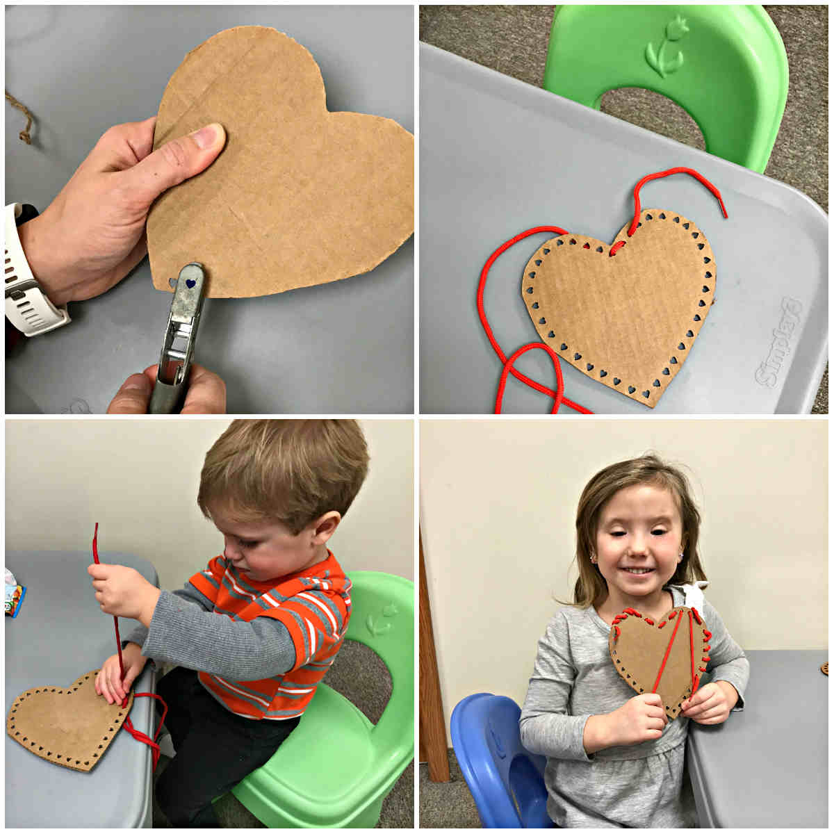 Give your toddler the heart and some ribbon